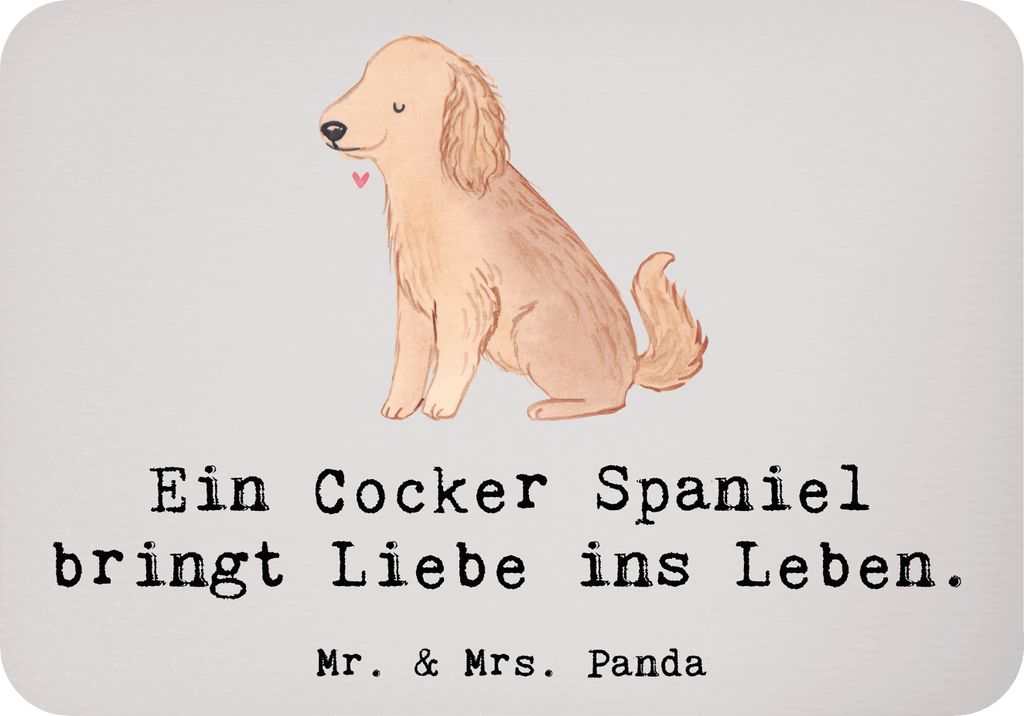 Mr. & Mrs. Panda Kühlschrankmagnet Liebe Cocker Spaniel - Grau Pastell - Geschenk, loyal, Hunderassen Pflege, mdf magnet, Hundeliebe, liebevoller ...