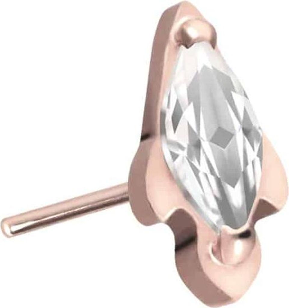 Piercing-Zubehör Titan Aufsatz mit Push Pin KRISTALLRAKETE