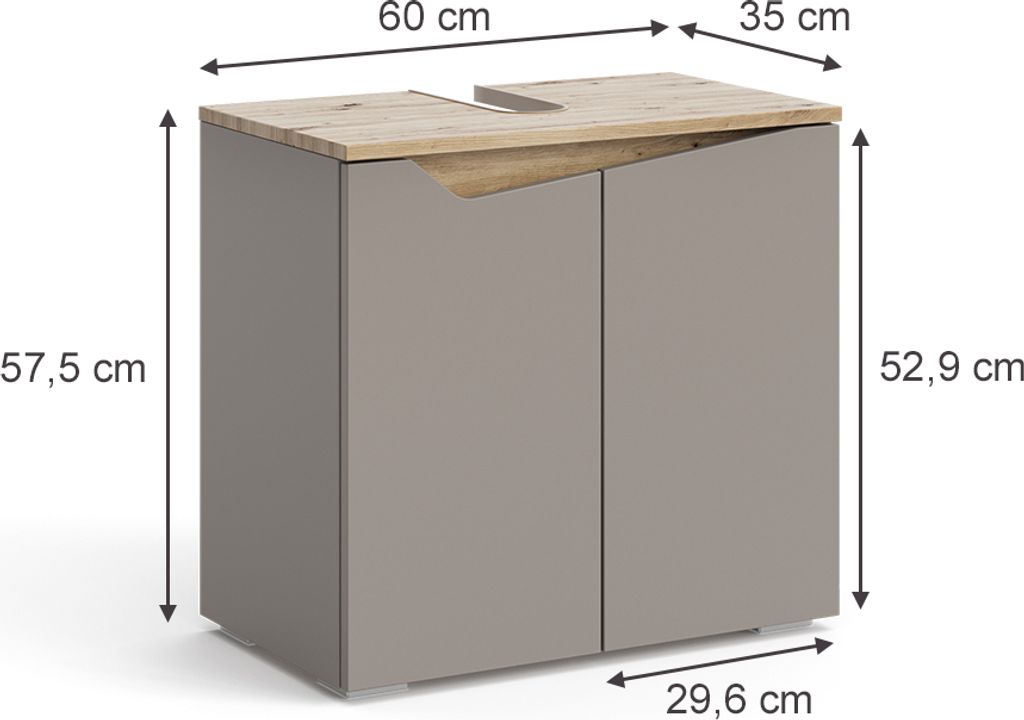 Vicco Waschbeckenunterschrank Marelle, 60 x 57.5 cm mit 2 Produktbild 3