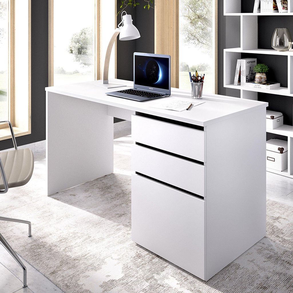 Dmora Scrivania Ardina 60x139x75h cm Bianco Opaco\, Immagine del prodotto 