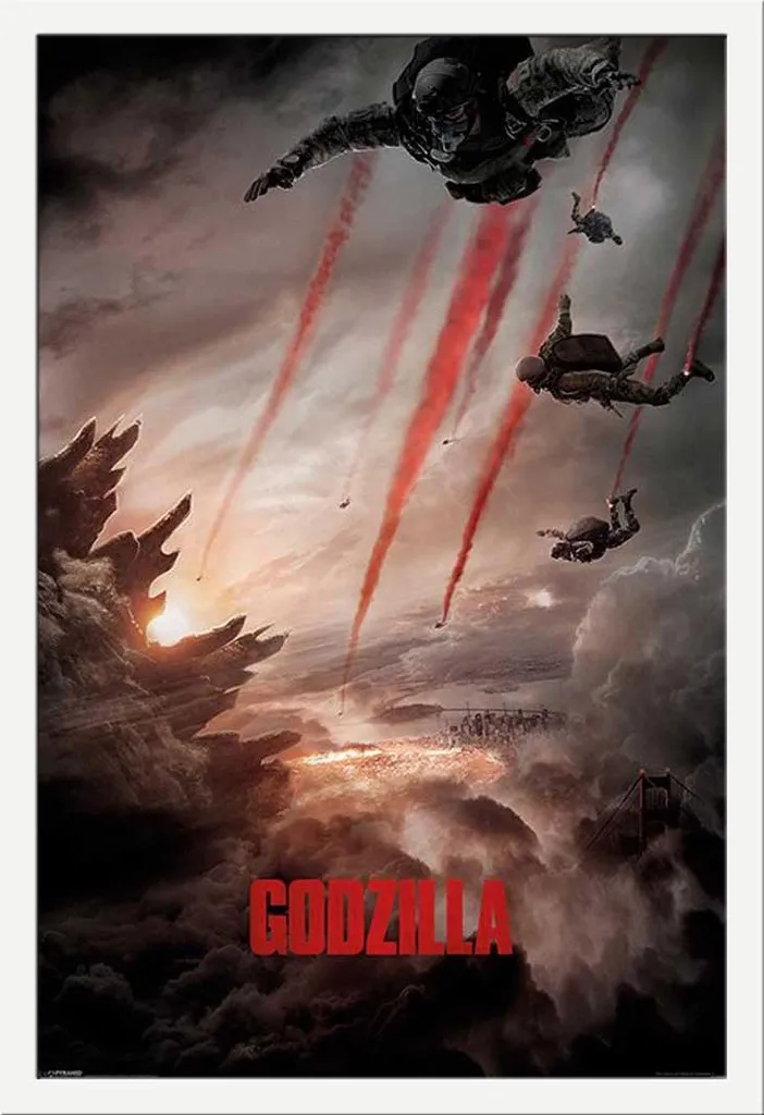 Affiche Godzilla Prête à Accrocher : Poster Encadré sous Vitre Antichoc