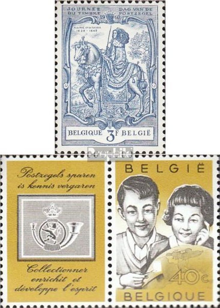 Briefmarken Belgien 1960 Mi 1178,1211Zf mit Zierfeld (kompl.Ausg.) postfrisch Sondermarken