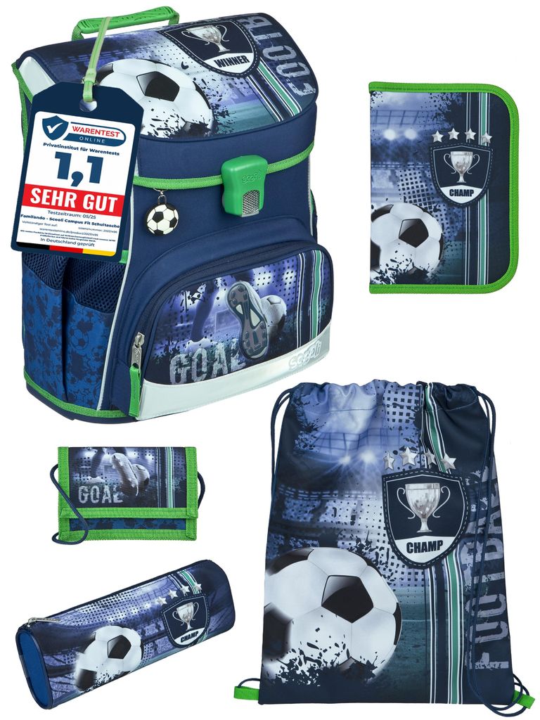 Scooli Ranzen-Set 5-teilig FUSSBALL Schulranzen-Set mit Produktbild 