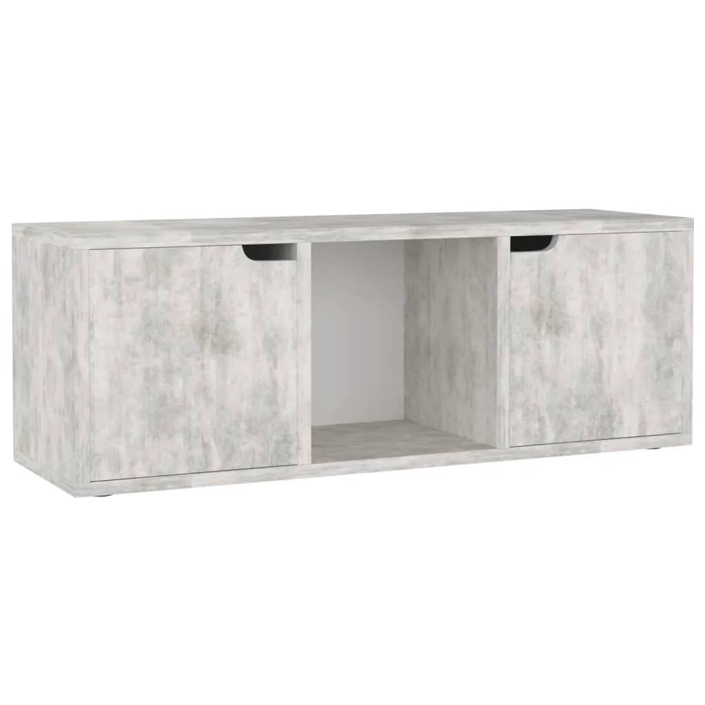vidaXL Meuble TV Gris Béton 88,5x27,5x30,5 cm en Bois Composite Chic