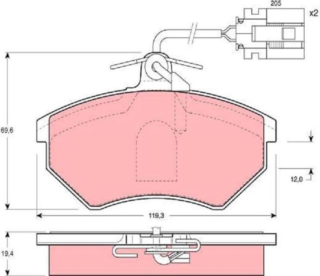 Trw Bremsbelagsatz, Scheibenbremse Vorderachse GDB1057