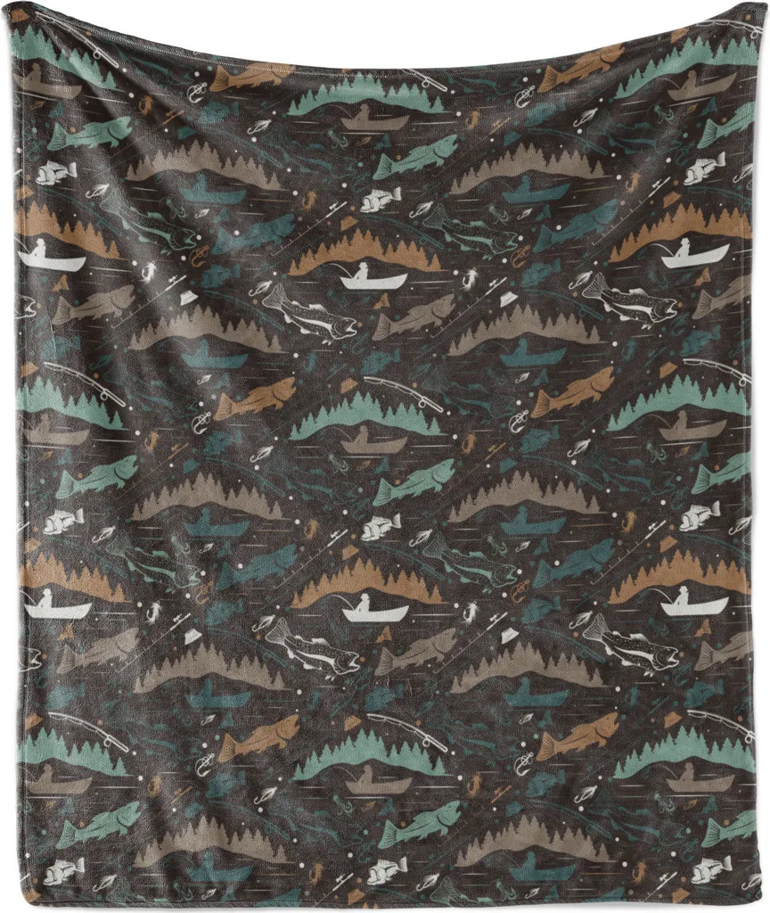 Plaid Pesca ABAKUHAUS 125x175 - Coperta Peluche Interno Esterno