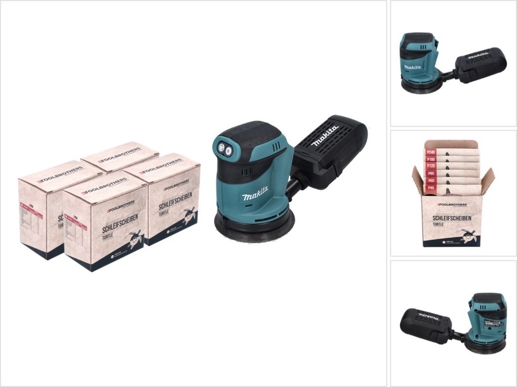 Makita DBO 180 Z Akku Exzenterschleifer 18 V 125 mm + 4x Produktbild 