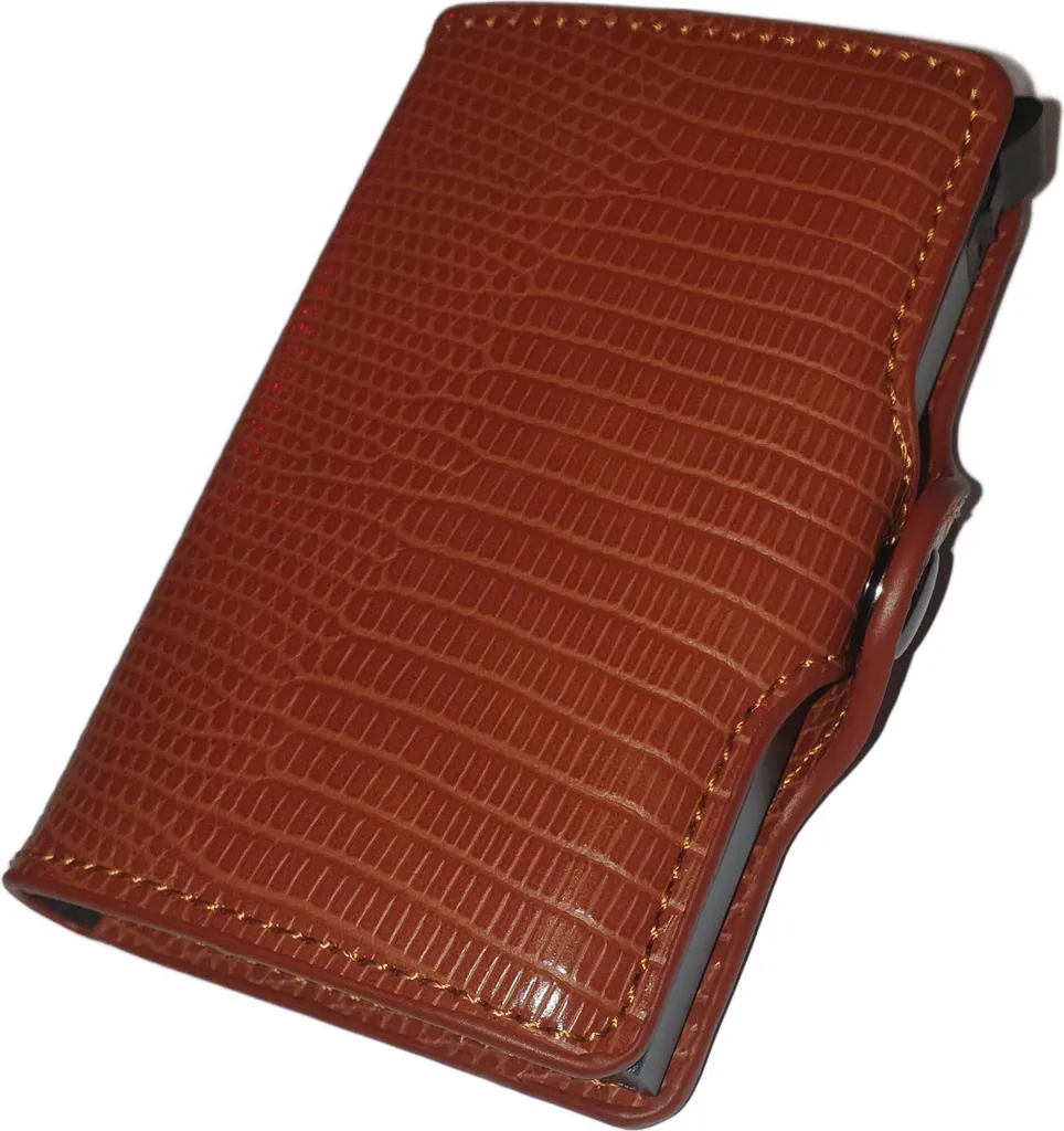 Petit portefeuille Honsheng marron avec porte-monnaie intégré robuste