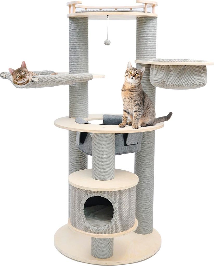 Kratzbaum Harper · beige-anthrazit · ca. 76 x 76 x 168 cm