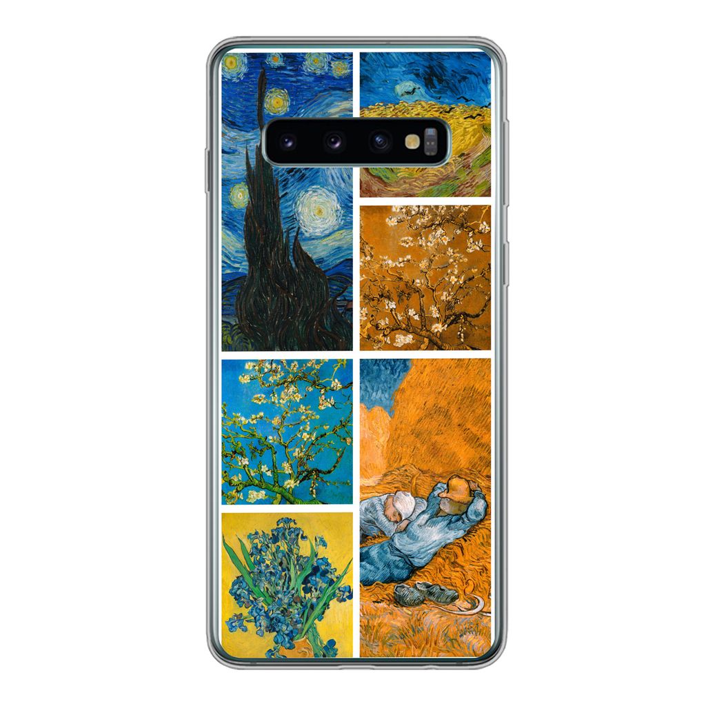 MuchoWow Handyhülle Schutzhülle Hülle für Samsung Galaxy S10 Van Gogh - Collage - Alte Meister Silikon Softcase Handy Hülle - Handytasche