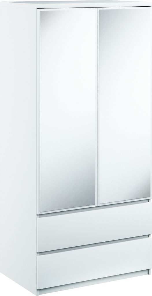 Kleiderschrank Garderobe Mehrzweckschrank Mit Spiegel Weiss