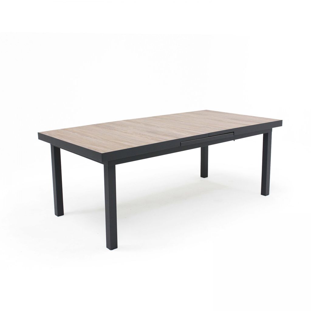 Ausziehbarer rechteckiger Esstisch aus Keramik (200/260 cm) Braun - Oviala Tivoli