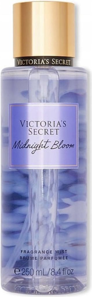 A bottle of Victoria's Secret Midnight Bloom fragrance mist.