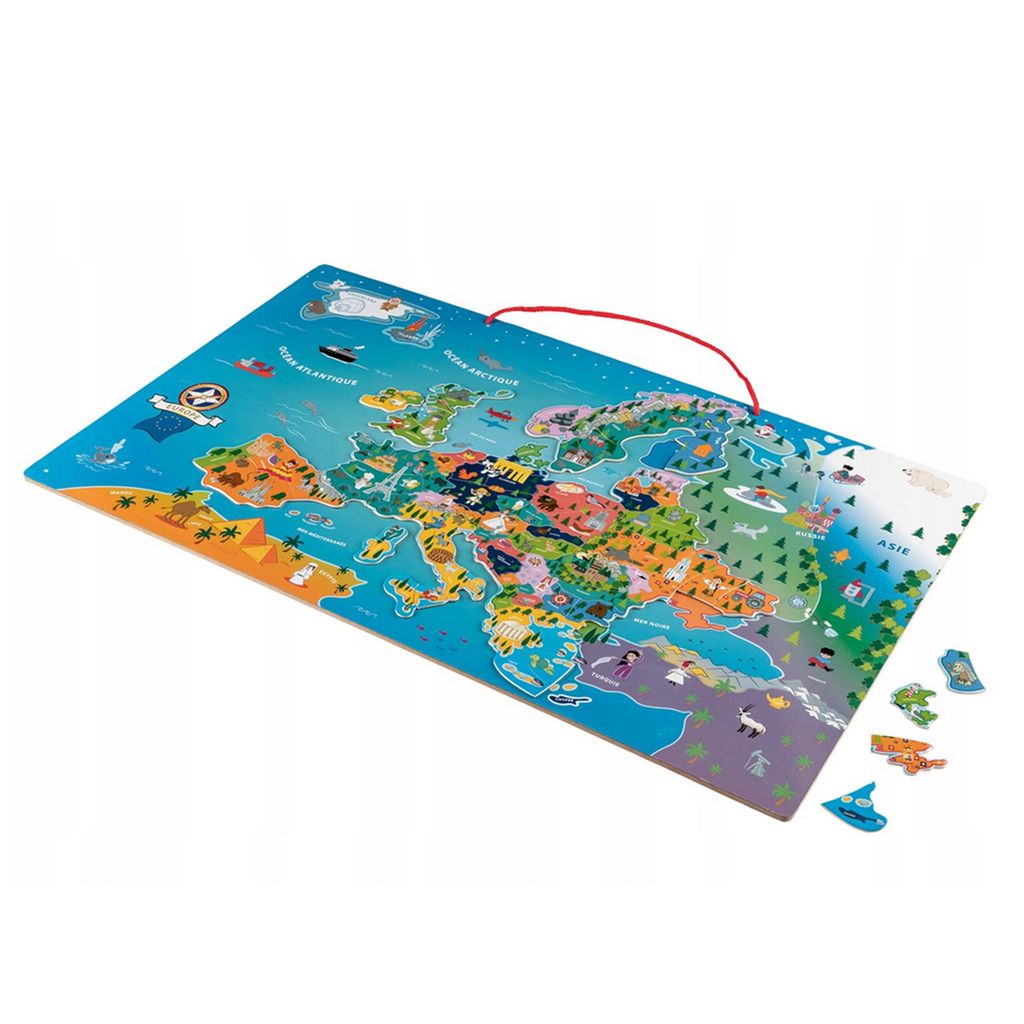 Playtive Puzzle Holz Europakarte Lernspiel 95-Teile Landkarte (französisch)