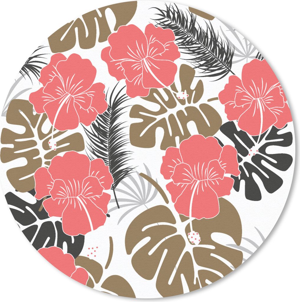 MuchoWow Mauspad Mousepad Exotische Pflanzen - Muster - Hawaii 40x40 cm - Mousepads - Maus Mat - Pad - Mausunterlage - Schreibtisch Accessoires