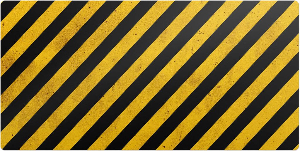 Diagonale Warnstreifen– Schreibtischunterlage – Schreibtisch Tischunterlage – 100x50 cm – Unterlage Groß Schreibtischmatte