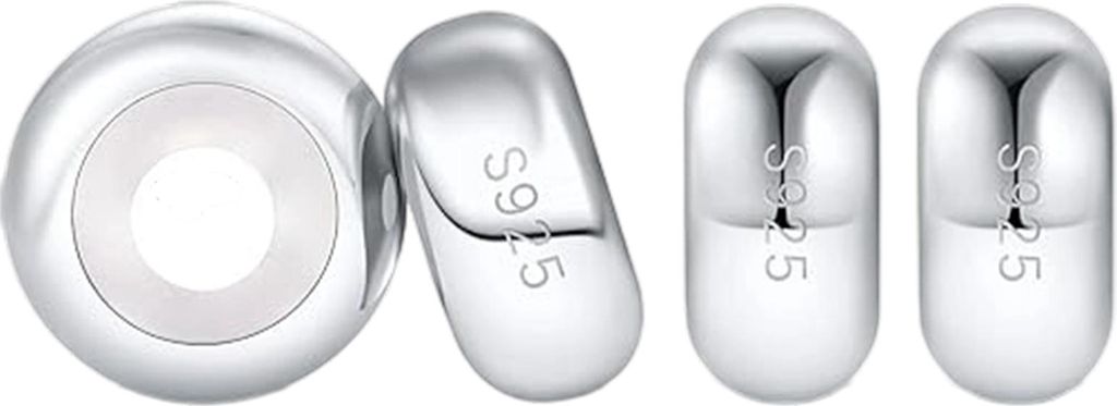Charms Stopper 925 Sterling Silber mit Gummi Clip Spacer Produktbild 