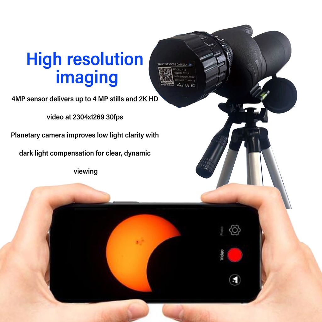 Bezdrátový digitální okulár WiFi, záznam videa 4MP 2K, Obrázek produktu 8