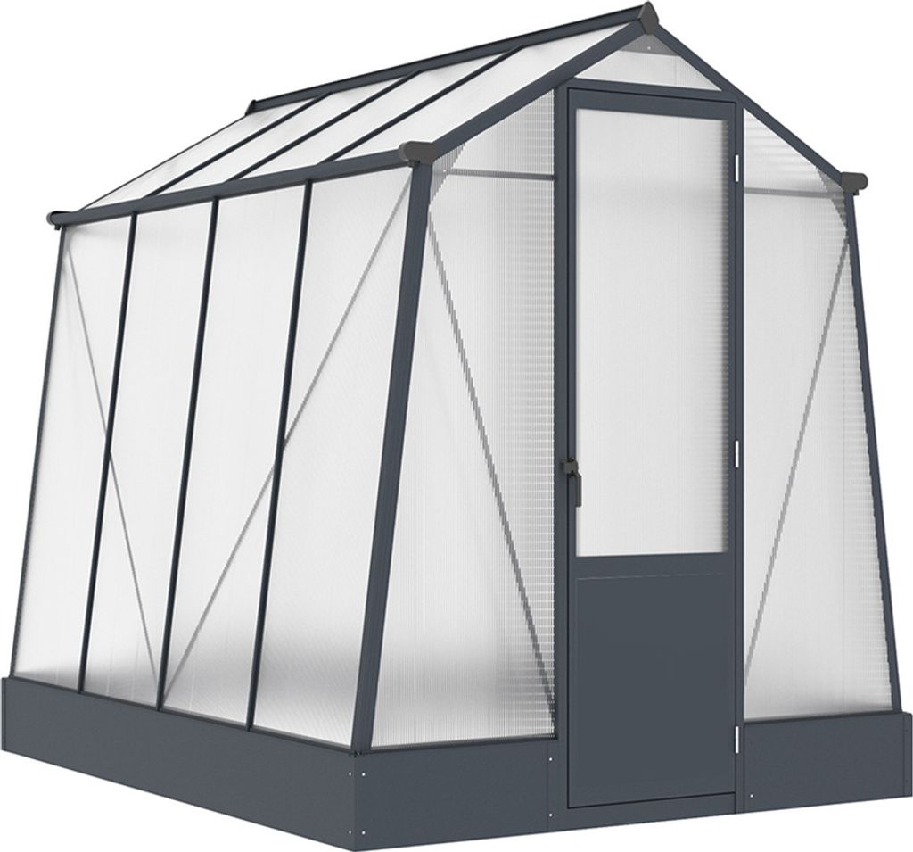 Westmann Aurora 68 Gewächshaus mit Fundament Anthrazit 2,5x2 m