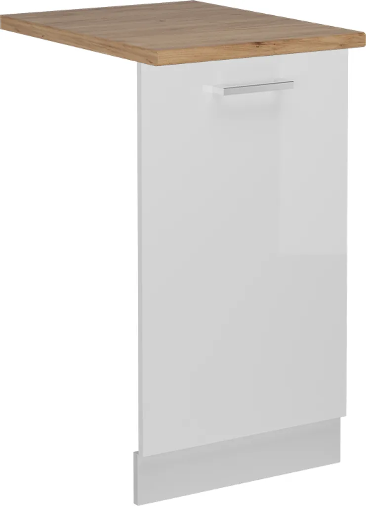 Vicco Coperchio per lavastoviglie R-Line, 45 cm , PL Rovere, Bianco lucido/Bianco