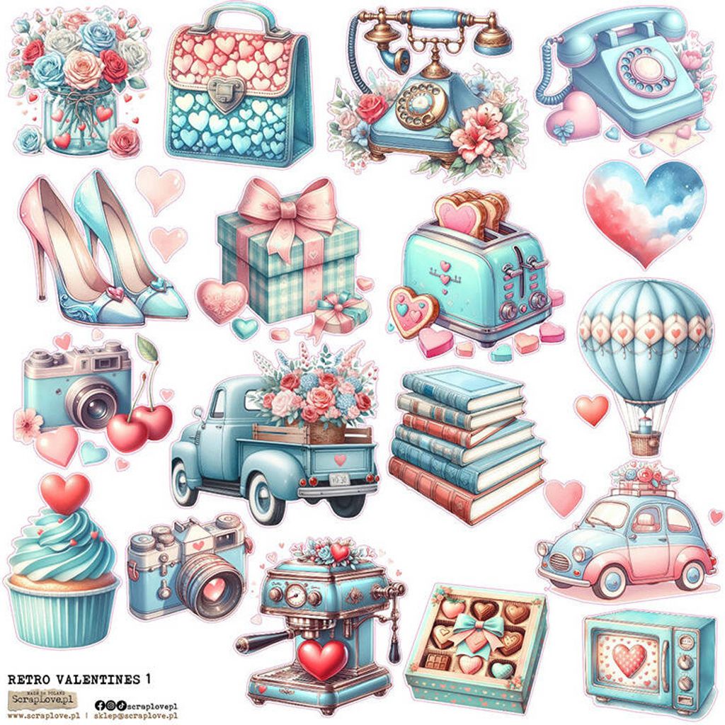 AUFKLEBER - ScrapLove - Retro Valentinstag 1