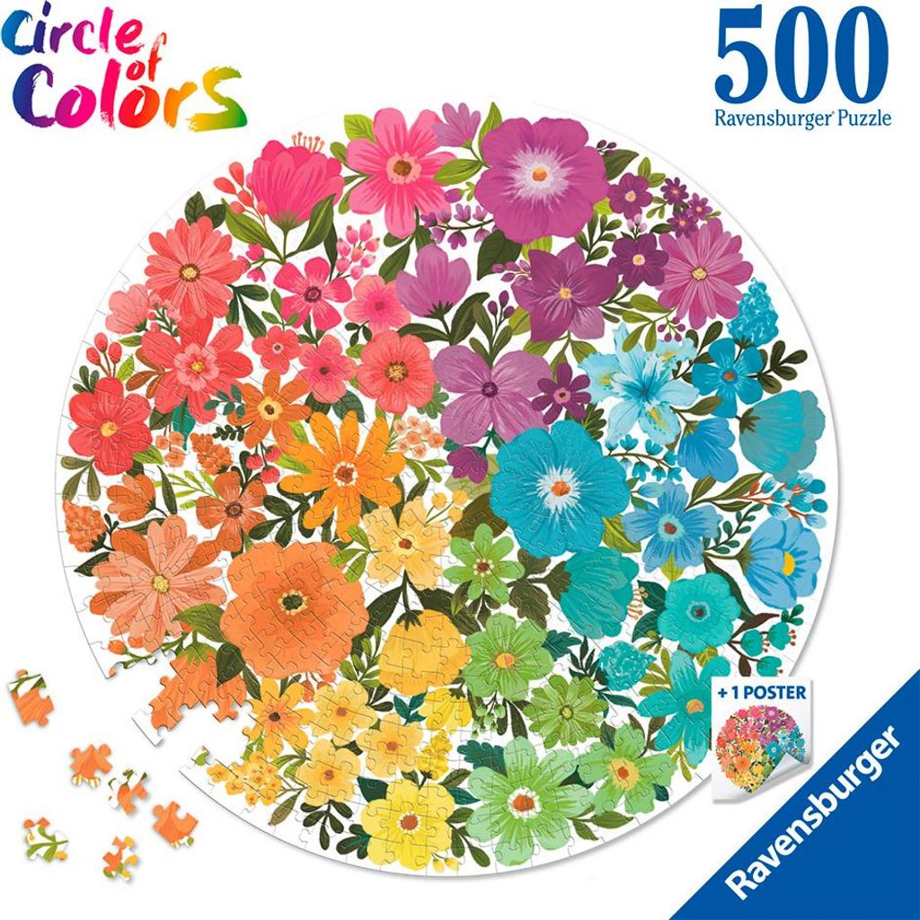 Puzzle del Cerchio dei Colori - Fiori, 500 pezzi. Immagine del prodotto 