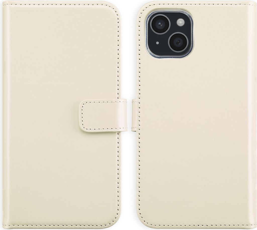 Selencia Echtleder Klapphülle iPhone 15 - Greige Produktbild 