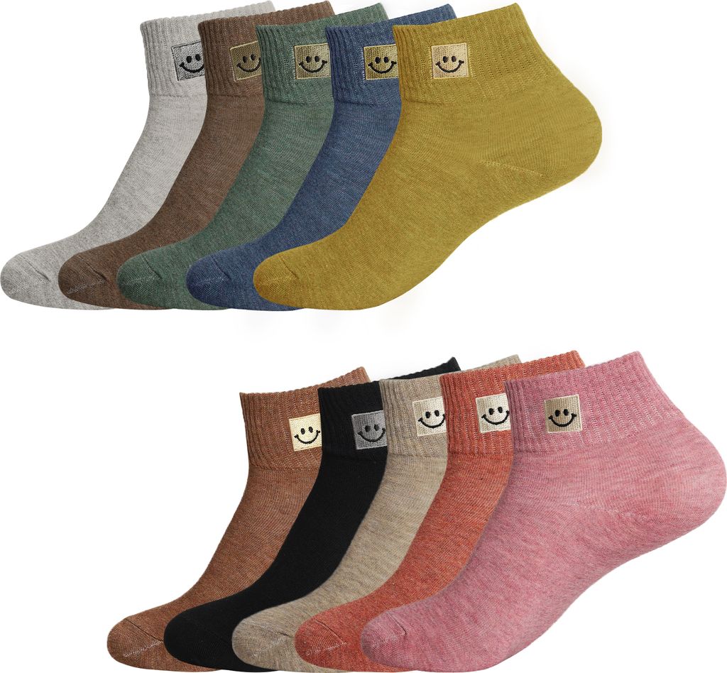 10 Paar Socken Größe 34-39 aus Baumwolle Mehrfarbig Damen Produktbild 