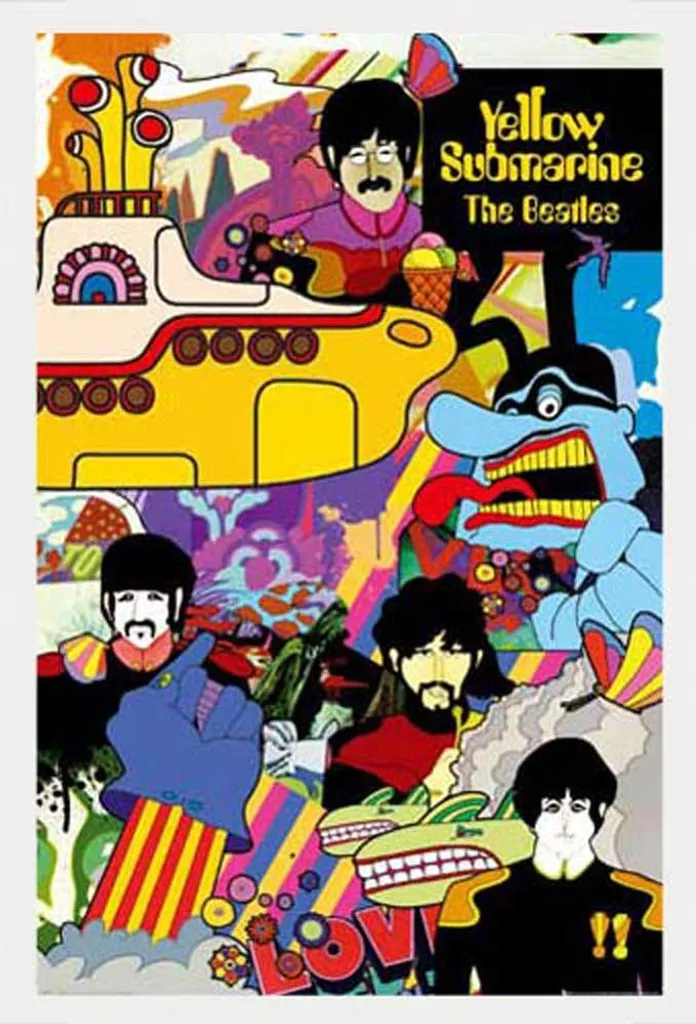 Offerta Beatles Yellow Submarine Poster V3 + Cornice Bianca 61x91