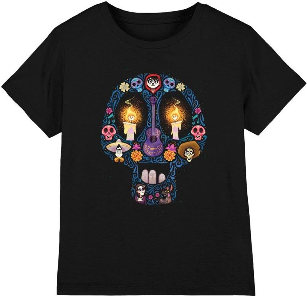 Coco - "Day Of The Dead" T-Shirt für Kinder TV3719 (104) (Schwarz)