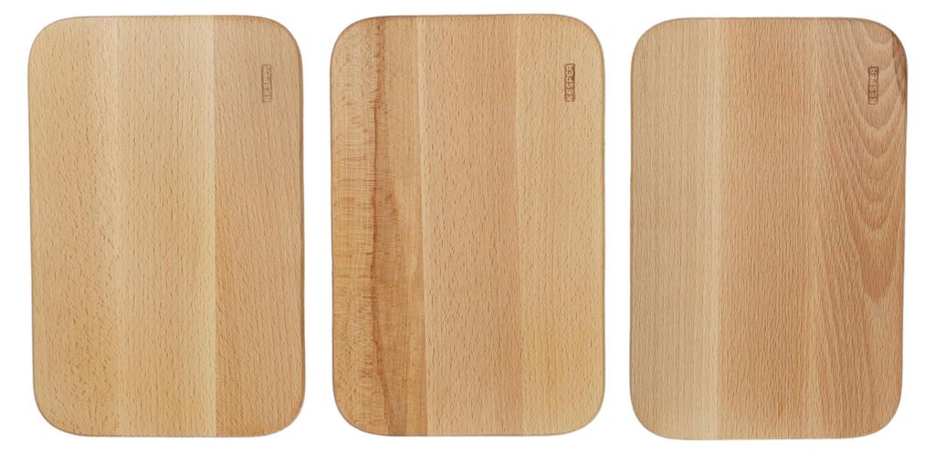 Kesper Frühstücksbrett 3er Set aus Buche, Braun, 23 x 15 x