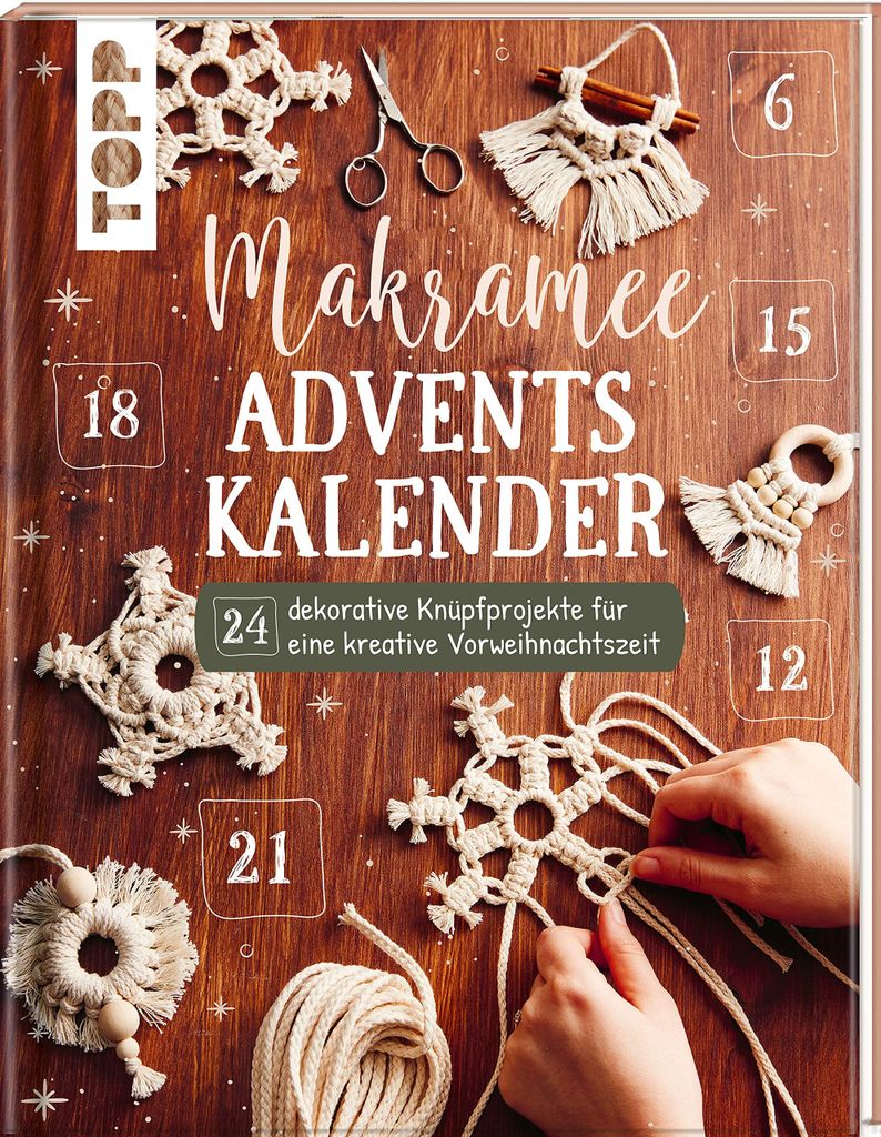 TOPP Verlag, macramé adventskalender, doos, vrijstaand, Productafbeelding 