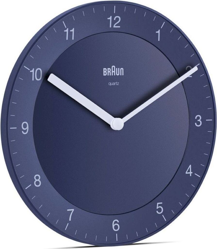 Braun Funkwanduhr Wanduhr, Kunststoff, Blau, normal