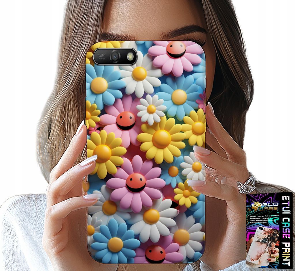 Etui Für Huawei Y6 2018 - Bunte Blumen, Gänseblümchen Etui