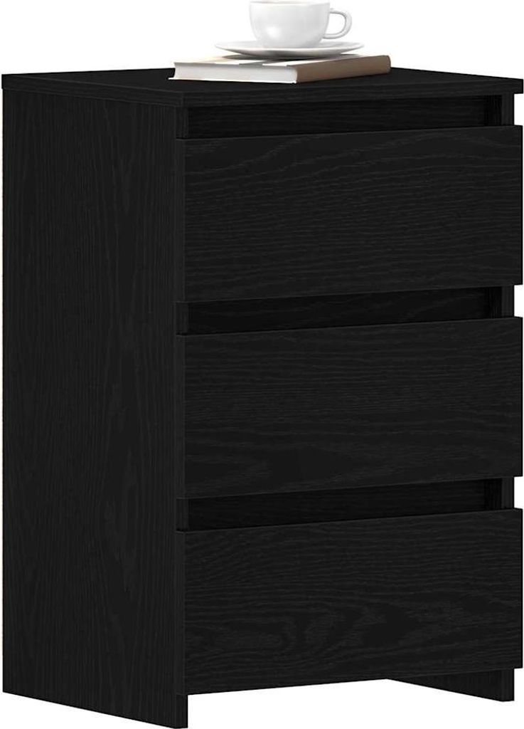 vidaXL Noční stolek černý dubový vzhled 40 x 35 x 62,5 cm Obrázek produktu 