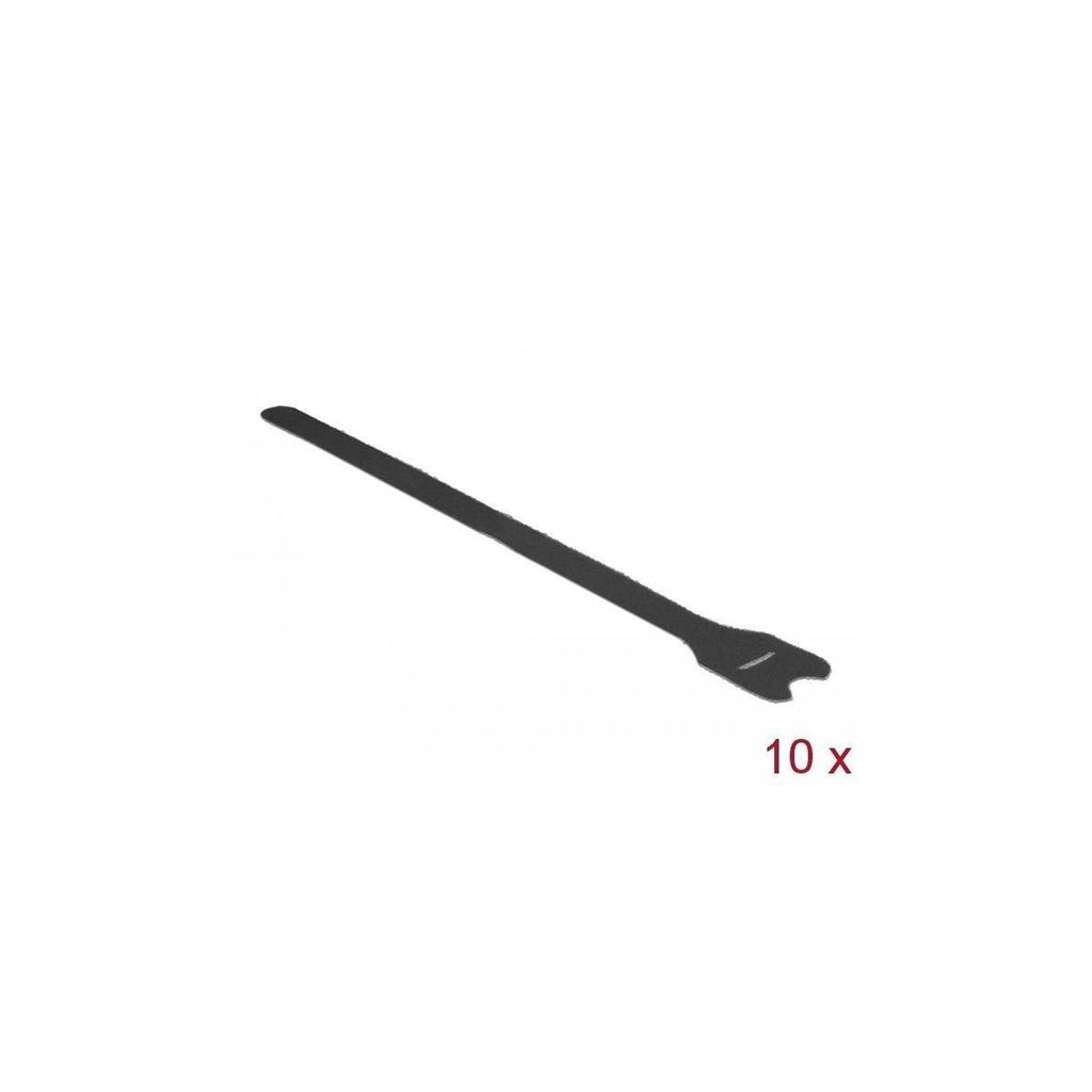 DELOCK Kabelbinder Klettverschluss 300mm 10Stk schwarz