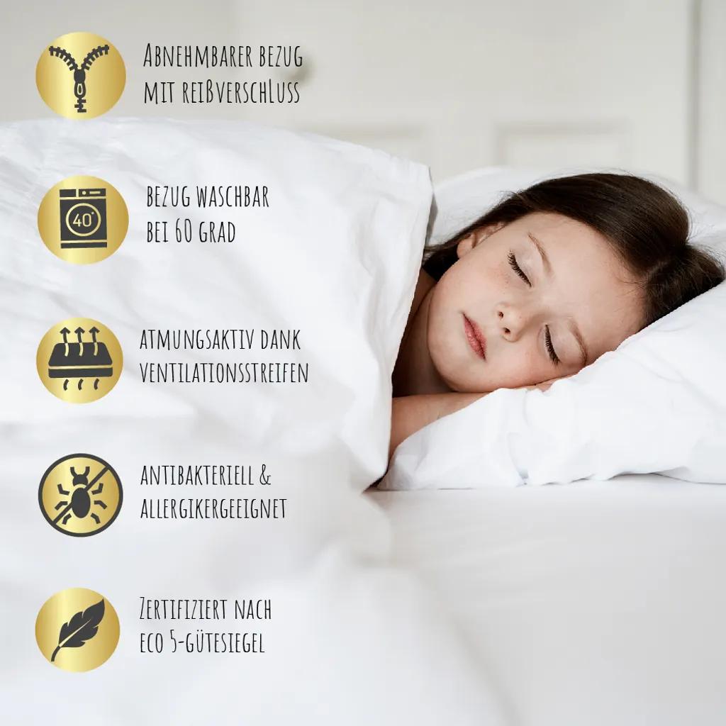 Matelas bébé 60x120 hygiénique - Housse lavable 60°C anti-acariens SMART