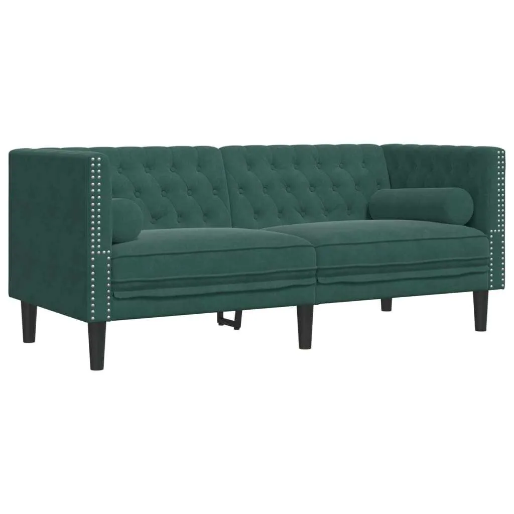 Canapé Chesterfield vert en velours : le confort chic pour 2