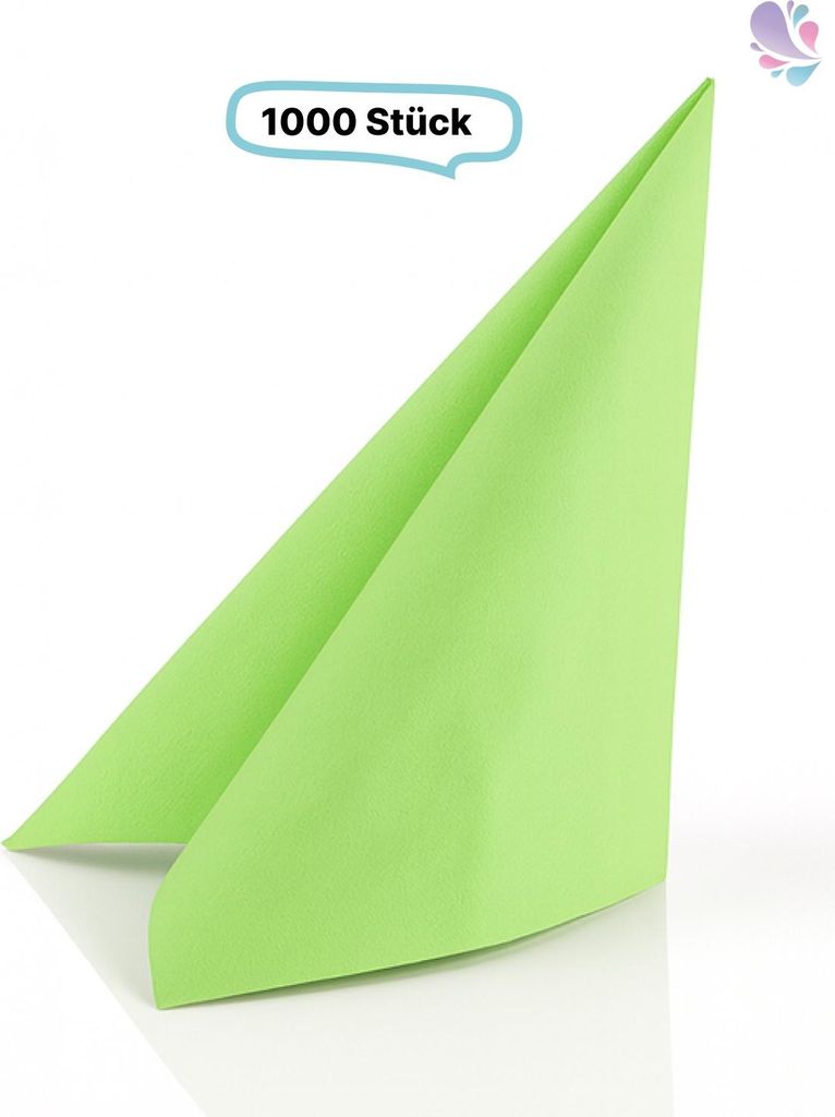 Servietten, 33er, 1/4 Falz, 3-lagig, 1.000 Qualitätsservietten, 100% Zellstoff, versch. Farben : Farbe - Fresh Green Farbe: Fresh Green