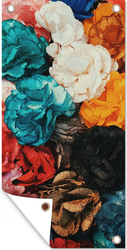 MuchoWow 40x80 cm Outdoor-Poster Gartendeko Sichtschutz Garten Poster für den Garten Wand - Rosen - Abstrakt