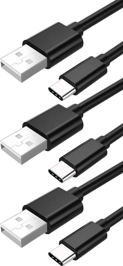 3x Schnell-Ladekabel USB-C 1.5m schwarz für Huawei Mate X3 XS 2 50 Pro 40 Pro XS USB A zu USB Typ C