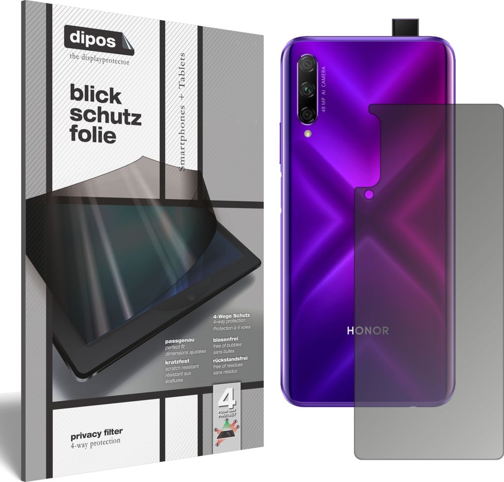 Schutzfolie für Huawei Y9s Rückseite mit Sichtschutz Blickschutz Folie