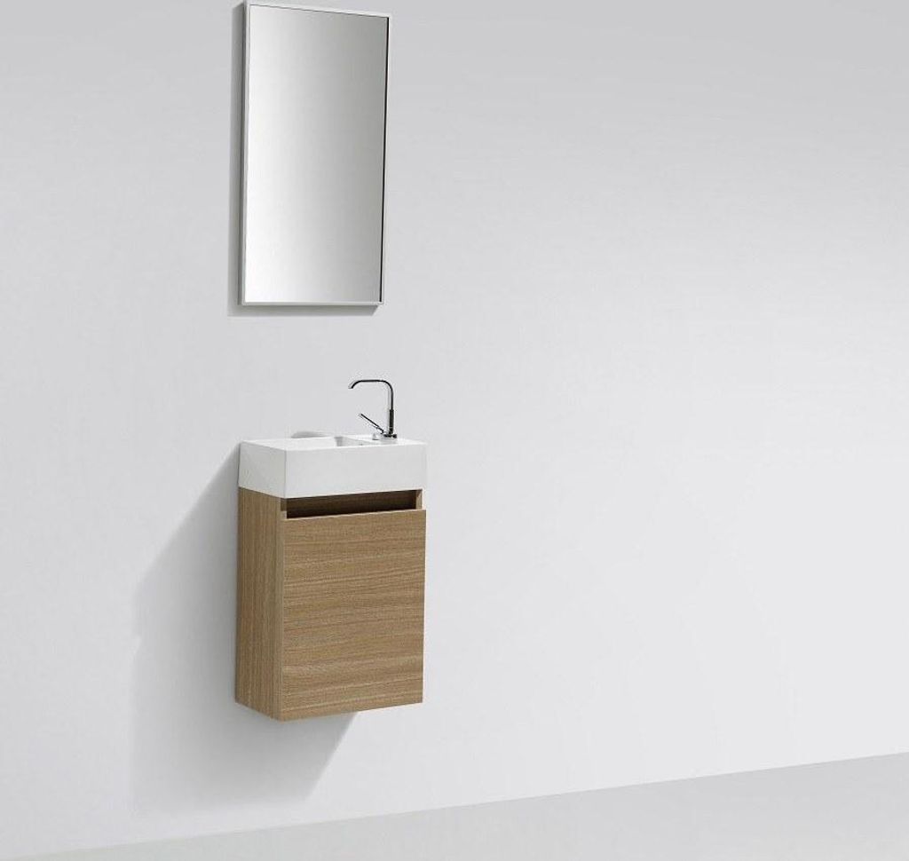 Waschtisch + Unterschrank 40cm montiert Eiche hell SIENA