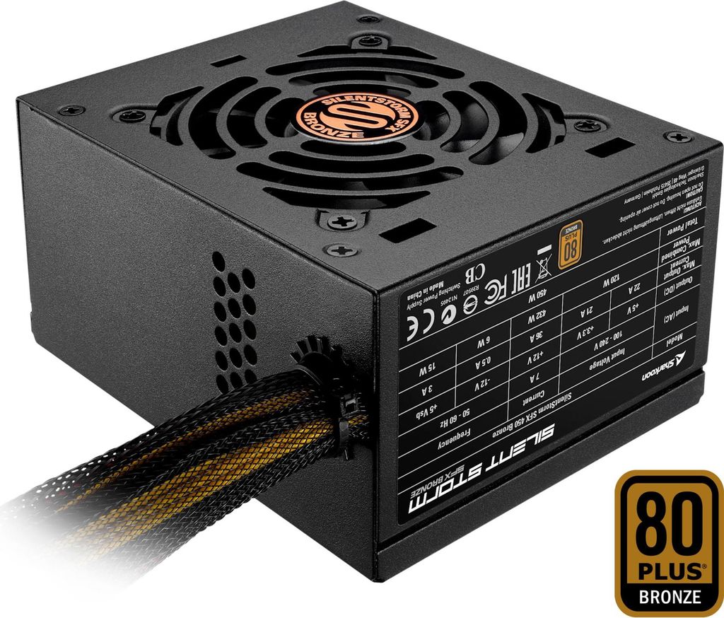 Sharkoon SilentStorm SFX Bronze 450W, PC-Netzteil, (2x PCIe)
