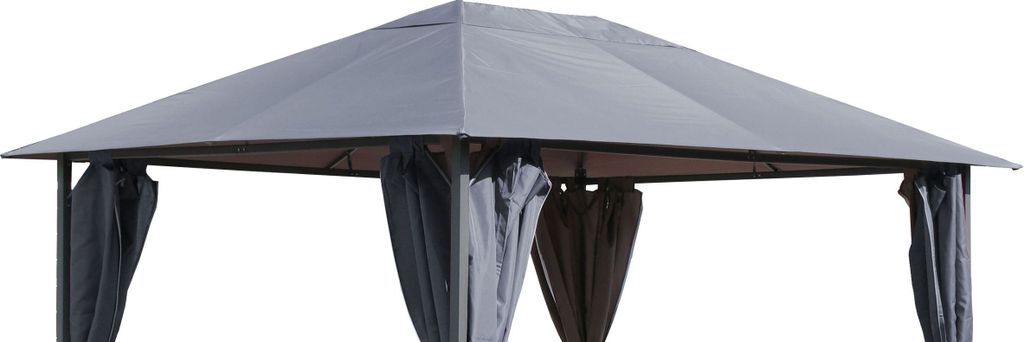 Ersatzdach für Garten Pavillon 3x4m Grau Pavillondach Ersatzbezug