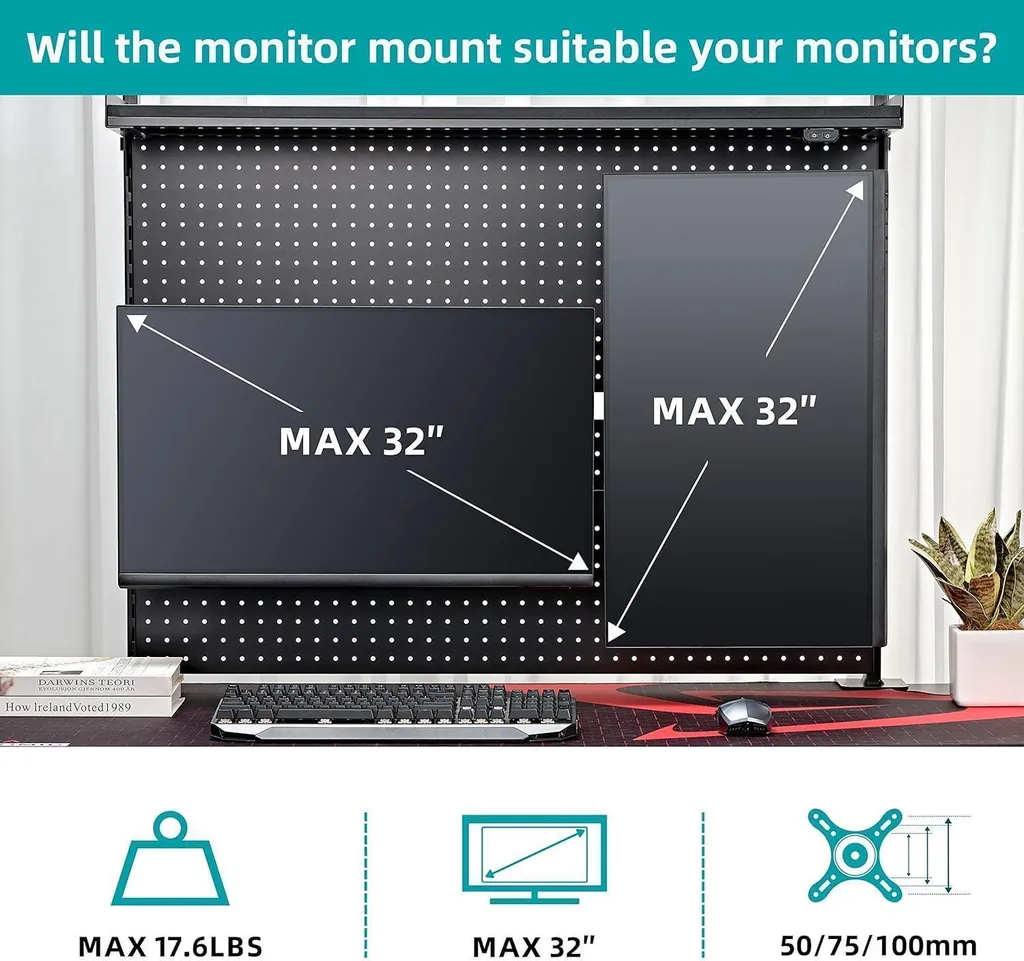 Bureau ergonomique LED pour setup double écran - Idéal Streaming et Jeu - 8