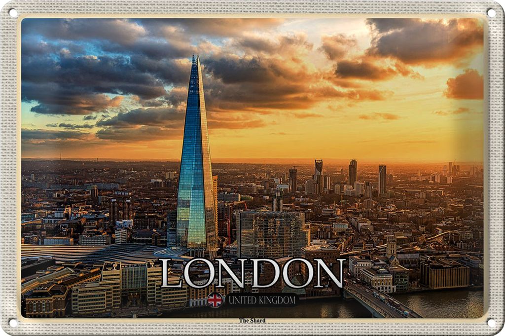 Blechschild Städte The Shard London England UK 40x30cm