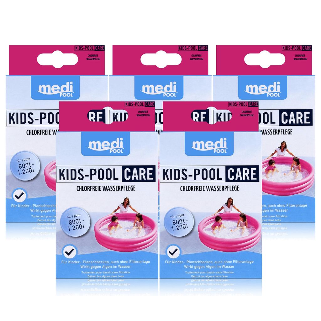 mediPOOL Kids-Pool Care 5x50ml - Chlorfreie Wasserpflege 5x50ml (5er Pack)