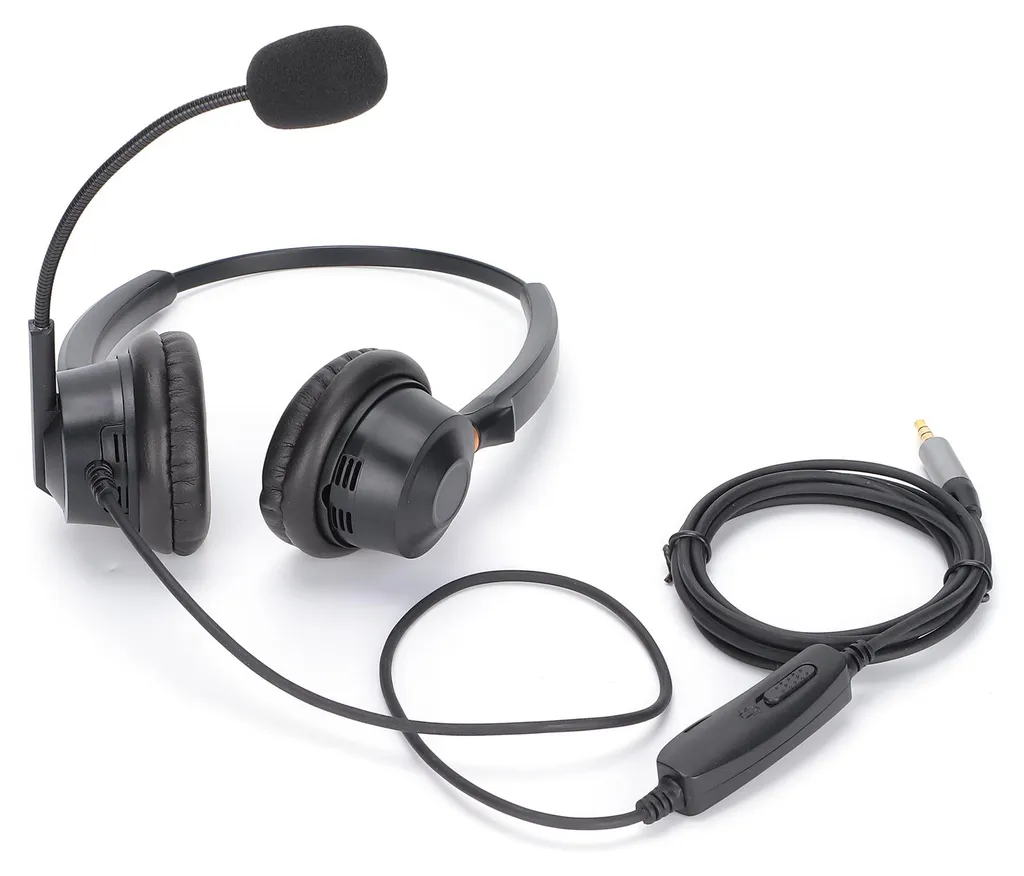 Micro-casque filaire binaural en aluminium avec commandes audio intégrées