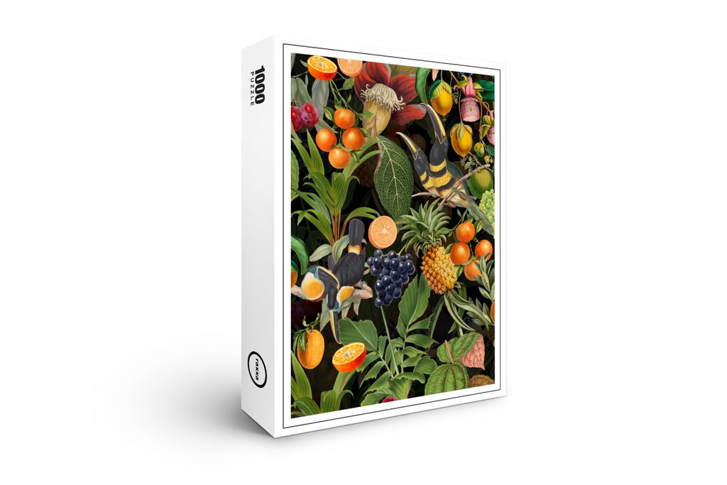 raxxa Premium-Puzzle "Vintage Tukan im Früchte Paradies", 1000 Teile